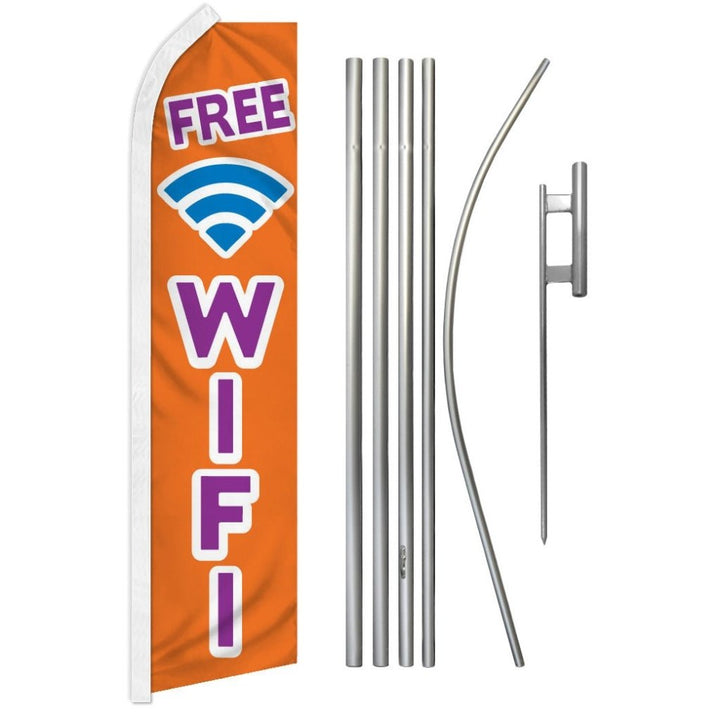 Free Wifi Super Flag & Pole Kit | Flags Importer | 16ft Advertising ...