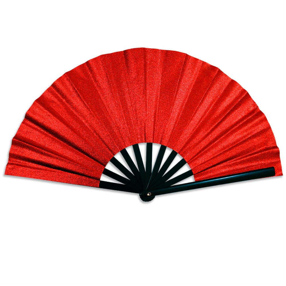 Glitter Red Large Hand Fan | Flags Importer | Novelty Hand Fans