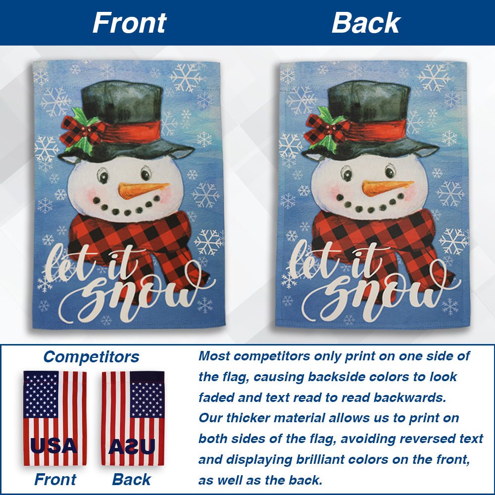 H&G Studios Let it Snow (Snowman) 12x18in Garden Flag - Flags Importer