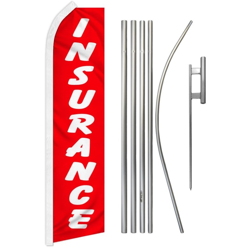 Insurance Super Flag & Pole Kit | Flags Importer | 16ft Advertising ...