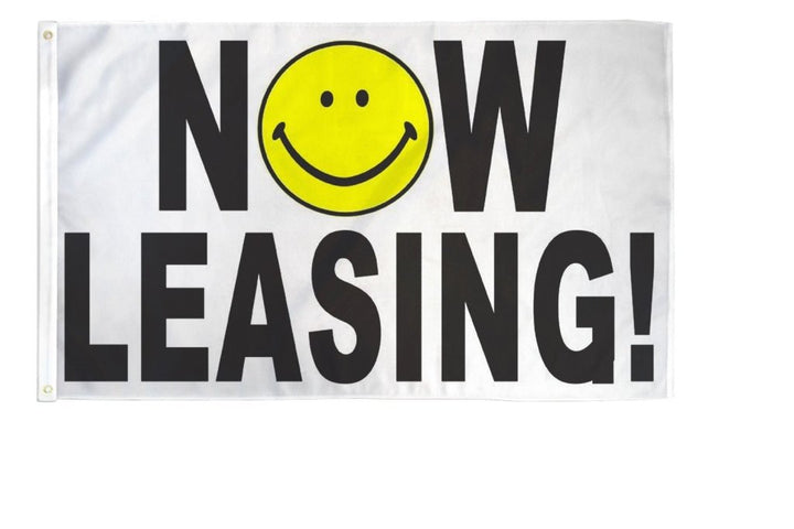 Now Leasing Happy Face Flag 3x5ft Poly | Flags Importer | Business Flag