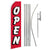 Open (Red & White) Super Flag & Pole Kit - Flags Importer
