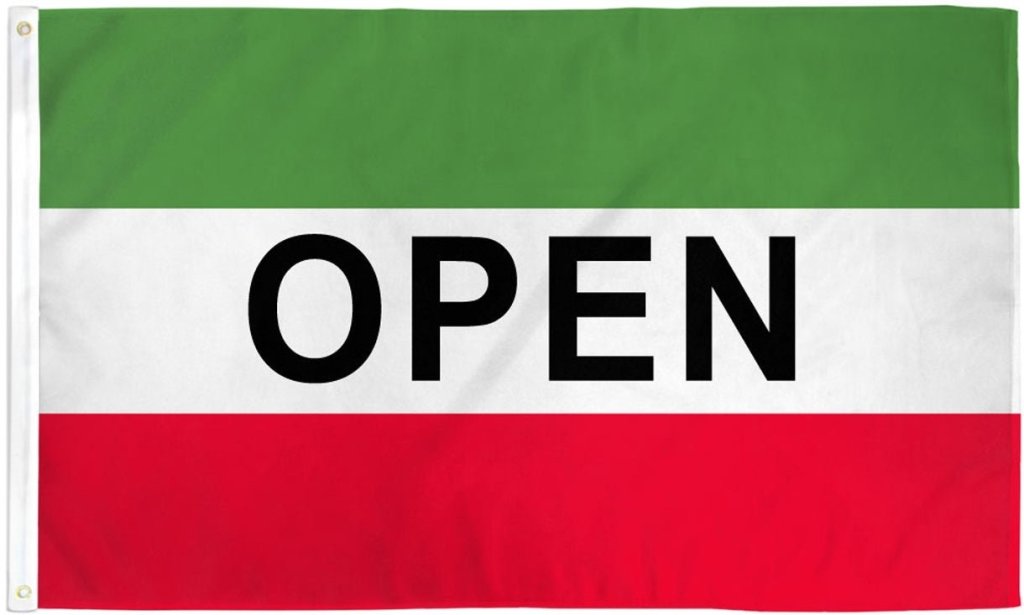 Open (RWG) Flag 3x5ft Poly - Flags Importer