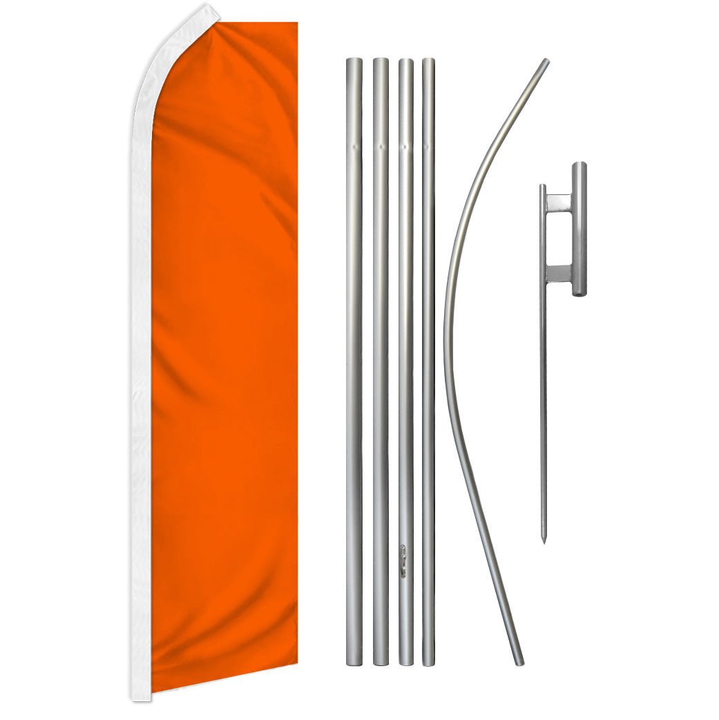 Orange Solid Color Super Flag & Pole Kit | Flags Importer | 16ft ...