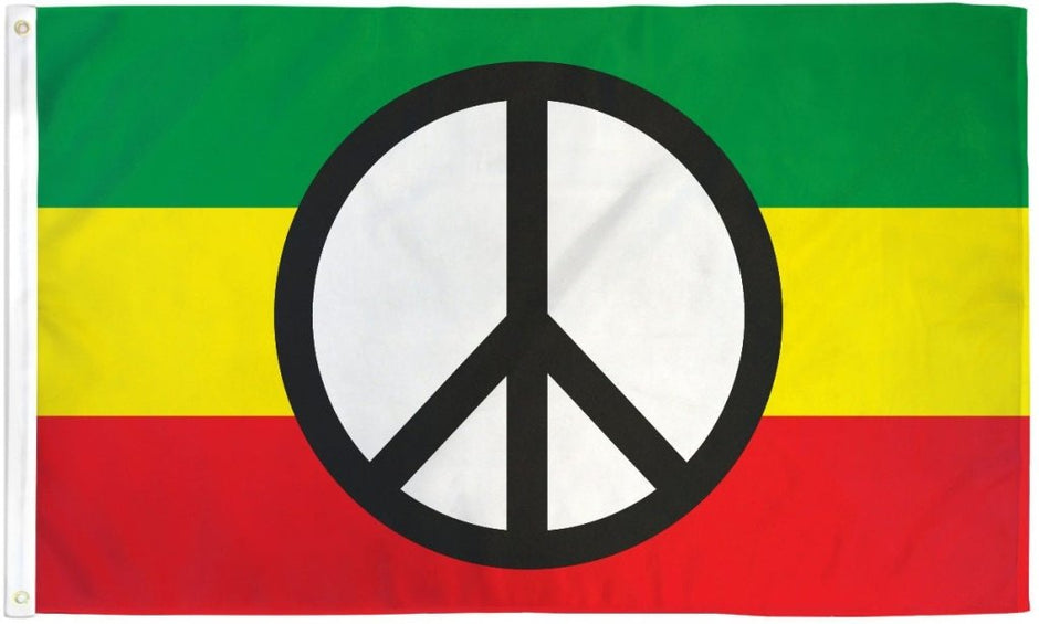 Peace Rasta Flag 3x5ft Poly | Flags Importer | Peace House Flag