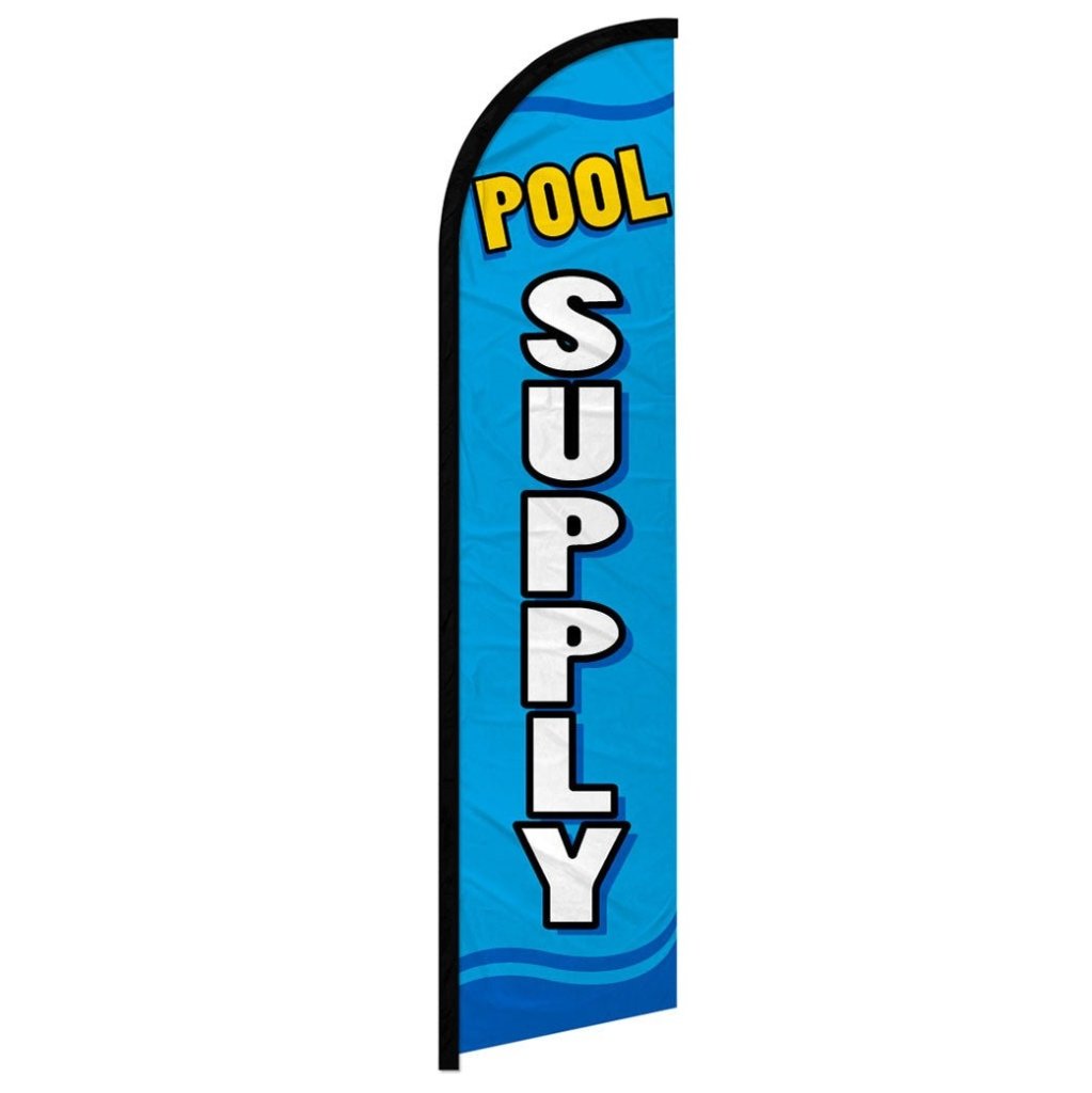 Pool Supply Windless Banner Flag | Flags Importer | 11.5ft x 2.5ft ...