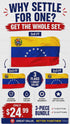 Venezuela (Bolivarian) (3-Piece Set) - (1) 3x5ft & (2) 2x3ft Polyester Flags - Vibrant Colors & Durable Grommets - Perfect for Parades, Home Decor & Events