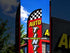 Auto Tinting (Red Checkered) Windless Banner Flag