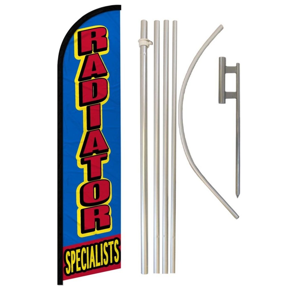 Radiator Specialists Windless Banner Flag & Pole Kit | Flags Importer ...