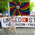 Rainbow Peace Swirl (Black Peace Sign) Flag 3x5ft Poly - Flags Importer