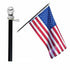 5ft Spinning Stabilizer Flag Pole & Adjustable Bracket Kit (Black)