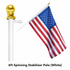 6ft Spinning Stabilizer Flag Pole (White)
