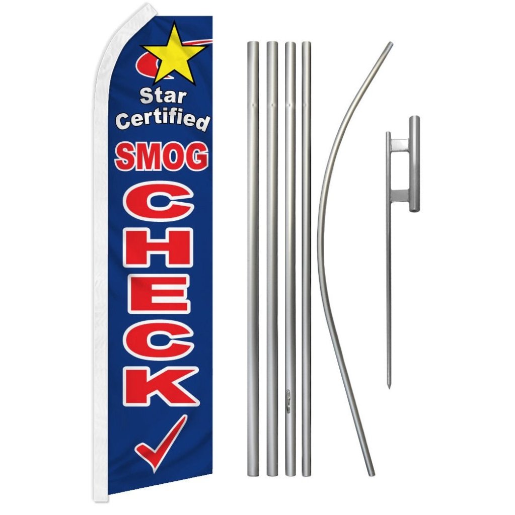 Star Smog Check Super Flag & Pole Kit | Flags Importer | 16ft ...