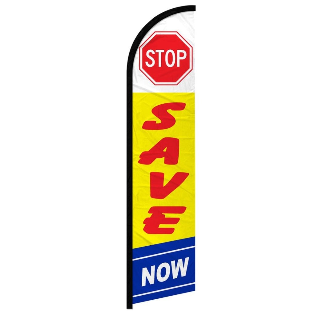 NOW OPEN – Swooper Feather Flag Banner, 3’ X 11.5’, Windless Feather Style