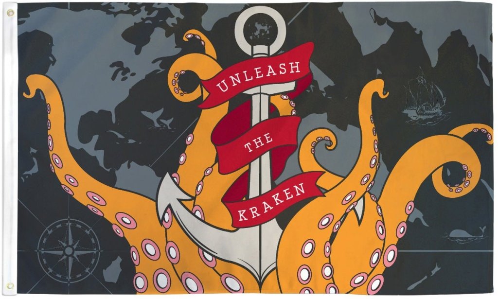 The Kraken Pirate Flag 3x5ft Poly - Flags Importer