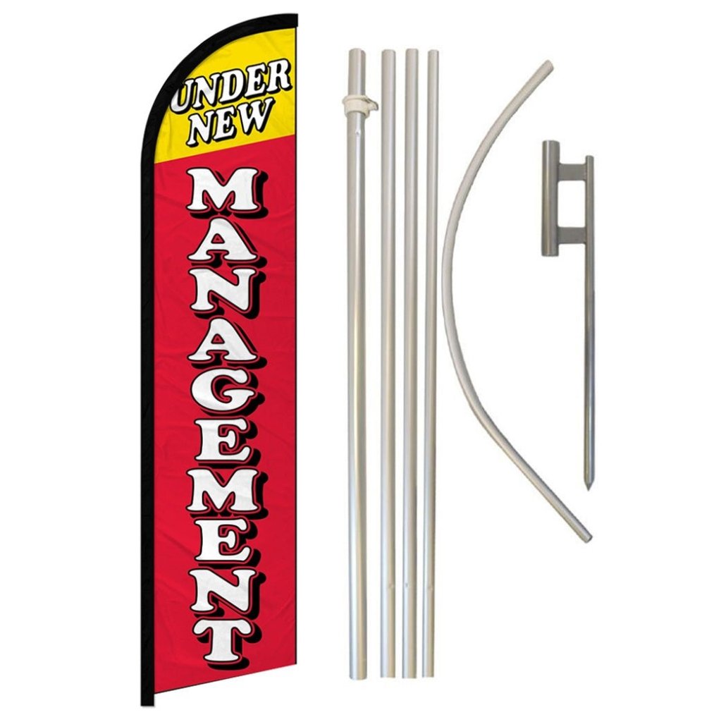Problem Management Flag Under New Management Windless Banner Flag & Pole Kit | Flags Importer ...