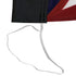 Close up of Elastic strap to attach flag to pole clip for stability