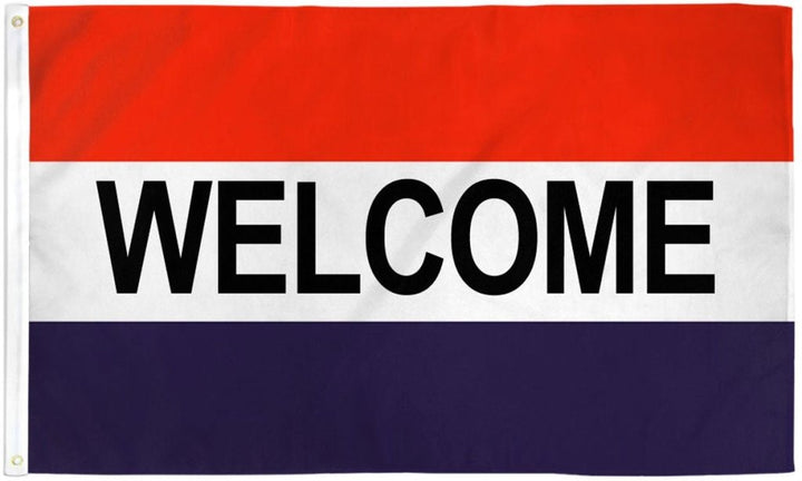 Welcome R/W/B Flag 3x5ft Poly | Flags Importer | Business Flag