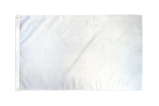 White Solid Color Flag 3x5ft Poly | Flags Importer | Blank Sublimation Flag