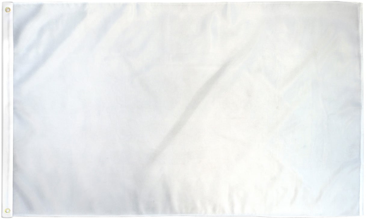 White Solid Color Printed Polyester DuraFlag 2ft by 3ft