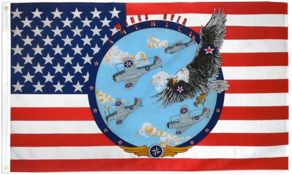 Wings Over America Flag 3x5ft Poly - Flags Importer