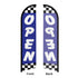 Open (Blue Checkered) Windless Banner Flag & Pole Kit