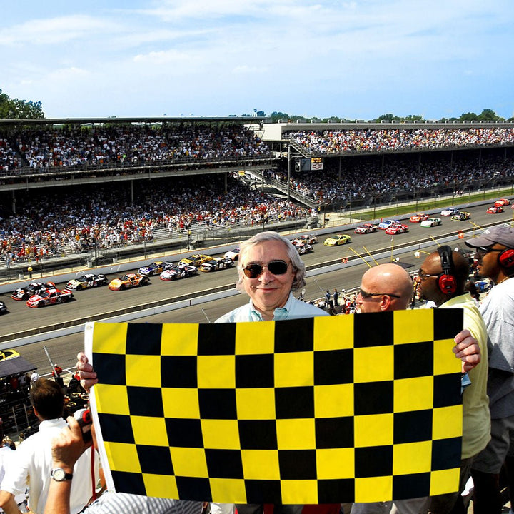 Yellow Racing Flag Car Yellow & Black Checkered Flag 3x5ft Poly | Flags Importer | Finish Line ...