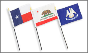 US State 4x6in Stick Flags