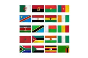 (2x3ft) Set of 20 African Flags