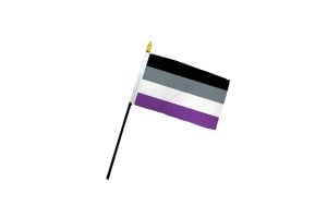 Asexual 4x6in Stick Flag