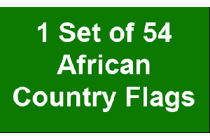 (12x18in) Set of 54 African Stick Flags