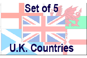 (2x3ft) Set of 5 UK Country Flags