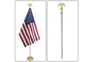 8ft Silver Aluminum Flag Pole (Eagle Top)
