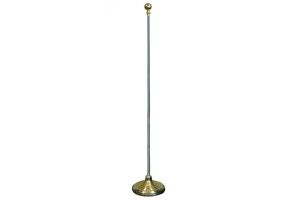 8ft Silver Flag Pole and Gold Base Kit (Ball Top)