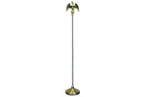 8ft Silver Flag Pole and Gold Base Kit (Eagle Top)
