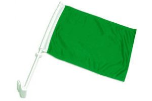 Green Solid Color Double-Sided Car Flag