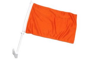 Orange Solid Color Double-Sided Car Flag