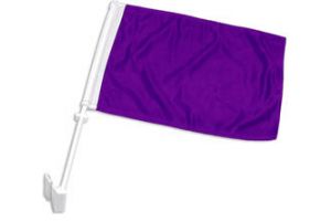 Purple Solid Color Double-Sided Car Flag