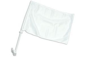White Solid Color Double-Sided Car Flag