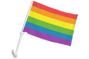 Rainbow Double-Sided Car Flag