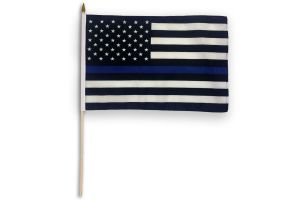 Thin Blue Line USA 12x18in Stick Flag