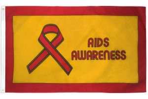Aids Awareness Flag 3x5ft Poly