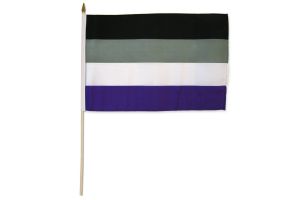 Asexual 12x18in Stick Flag