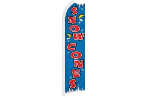 Snow Cones Superknit Polyester Swooper Flag Size 11.5ft by 2.5ft