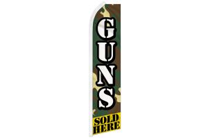 Guns Sold Here Superknit Polyester Swooper Flag Size 11.5ft by 2.5ft