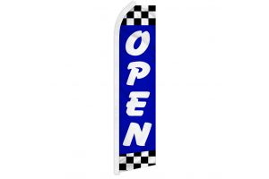 Open (Blue Checkered) Super Flag