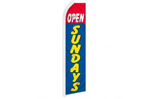 Open Sundays (Red & Blue) Super Flag