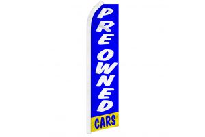 Preowned Cars (Blue & White) Super Flag