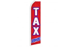 Tax Services Superknit Polyester Swooper Flag Size 11.5ft by 2.5ft