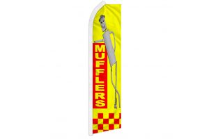 Mufflers Man Superknit Polyester Swooper Flag Size 11.5ft by 2.5ft